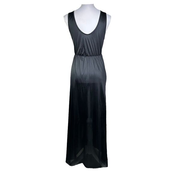 princess polly baby blue dress 1960s Enpan "Paloma" Black Satin Slip Dress | S